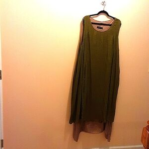 ZAN ZEA COLLECTION TAN & OLIVE MAXIE DRESS SIZE:  4X